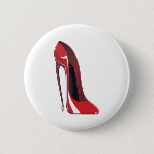 Rote verrückte Fersen-Stilett-Schuh-Kunst Button