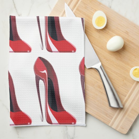 Rote verrückte Fersen-Stilett-Schuh-Kunst Handtuch (Viertel Falte)