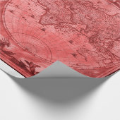 Rote Version Antique World Map J Blaeu 1664 Geschenkpapier (Ecke)