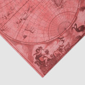 Rote Version Antique World Map J Blaeu 1664 Seidenpapier (Detail)