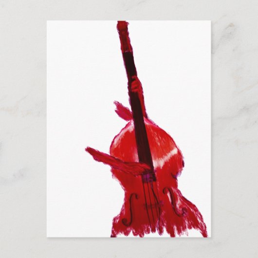 Rote Version des Orchesterbass Postkarte (Vorderseite)