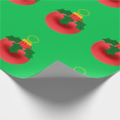 Rote Verzierung mit holzgrünem Umschlagpapier Geschenkpapier (Ecke)