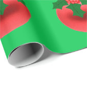 Rote Verzierung mit holzgrünem Umschlagpapier Geschenkpapier (Rolleneckpunkt)