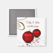 Rote Verzierung Speichern Sie den Datumsmagneten Magnet (Vorderseite/Rückseite)