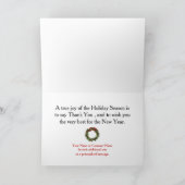 Rote Verzierungs-kundenspezifische Feiertagskarte (Innenseite)