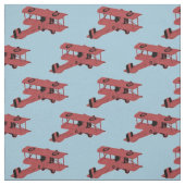 Rote Vintage Doppeldecker Stoff (Muster)