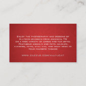 Rote Vintage Geschäfts-Karten Visitenkarte (Rückseite)