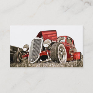 Rote Vintage-Klassiker-Autosammler-Geschäftskarten Visitenkarte