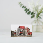 Rote Vintage klassische Visitenkarte (Stehend Vorderseite)