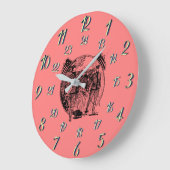 Rote Vintage Militärzeit Große Wanduhr (Winkel)