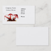 Rote Vintage Pilz-Geschäfts-Karte Visitenkarte (Vorne/Hinten)