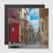 Rote Vintage Postbox in Malta Magnetkarte (Vorne/Hinten)