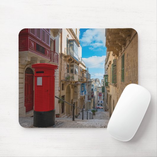 Rote Vintage Postbox in Malta Mousepad (Mit Mouse)