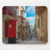 Rote Vintage Postbox in Malta Mousepad (Vorne)