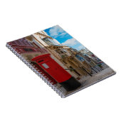 Rote Vintage Postbox in Malta Notizblock (Rechte Seite)