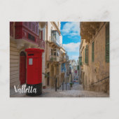 Rote Vintage Postbox in Malta Postkarte (Vorderseite)