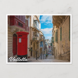 Rote Vintage Postbox in Malta Postkarte