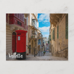 Rote Vintage-Postkiste in Malta Postkarte