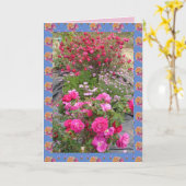 Rote Vintage Rose Rose Garten Blume Karte (Gelbe Blume)
