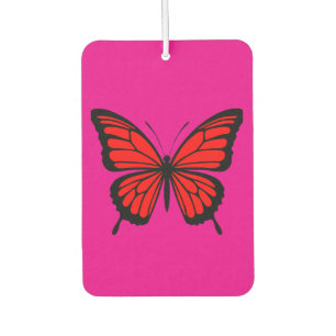 Rote Vintage-Schmetterling auf rosa Hintergrund Autolufterfrischer
