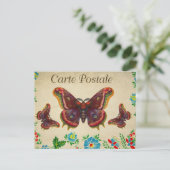 Rote Vintage Schmetterlinge Postkarte (Stehend Vorderseite)