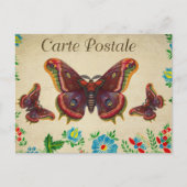Rote Vintage Schmetterlinge Postkarte (Vorderseite)
