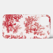 Rote Vintage-Toile Case-Mate iPhone Hülle (Rückseite (Horizontal))