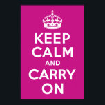 Rote Violette Ruhe bewahren und weiterführen Poster<br><div class="desc">Rot-violett und weiß "Keep Calm and Carry On" moderne Version des klassischen Posters.</div>