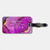 Rote Violette und Gold Liquid Tinte, Monogramm und Gepäckanhänger (Rückseite horizontal)