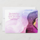 Rote Violette und Gold Liquid Tinte, Monogramm und Mitteilungskarte (Rückseite)