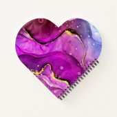 Rote Violette und Gold Liquid Tinte, Monogramm und Notizblock (Rückseite)