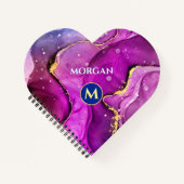 Rote Violette und Gold Liquid Tinte, Monogramm und Notizblock (Vorderseite)