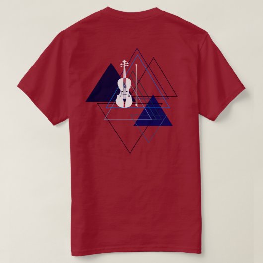 Rote Violine mit minimalem und modernem Namen Viol T-Shirt (Design Rückseite)