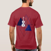 Rote Violine mit minimalem und modernem Namen Viol T-Shirt (Rückseite)