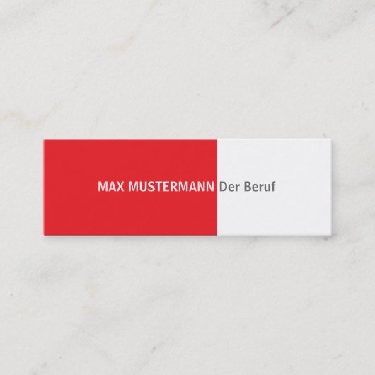 Rote  Visitenkarte (Vorderseite)