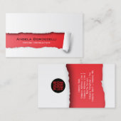 Rote Visitenkarte für geripptes Papier (Vorne/Hinten)