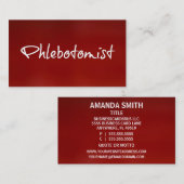 Rote Visitenkarte für Phlebotomisten (Vorne/Hinten)