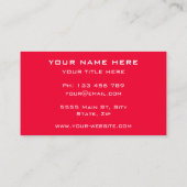 Rote Visitenkarte mit Ihren Logo-Farben (Rückseite)