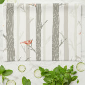 Rote Vögel auf Aspen Kitchen Handtücher (Gefaltet)