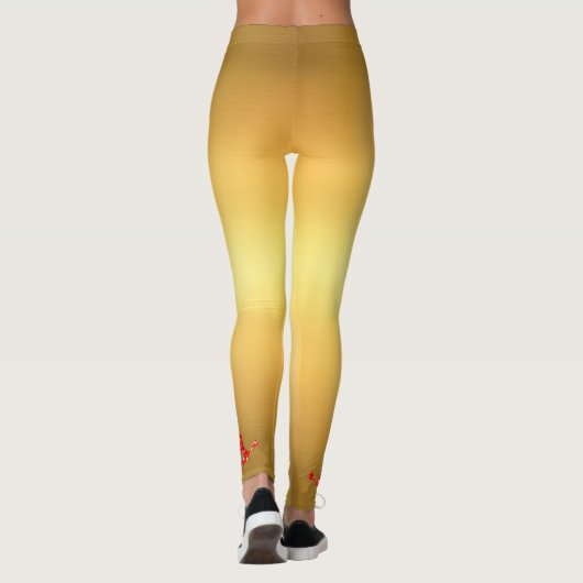 Rote Vögel Leggings (Rückseite)