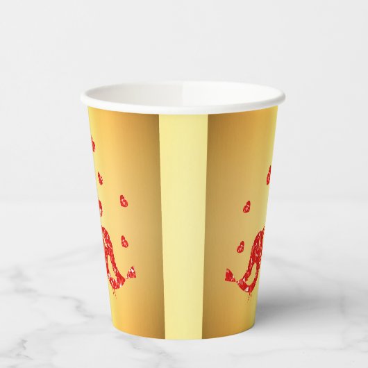 Rote Vögel Pappbecher (Links)