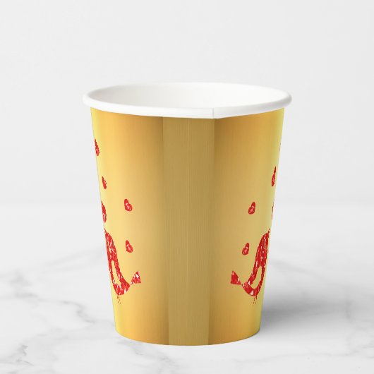 Rote Vögel Pappbecher (Rechts)