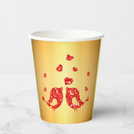 Rote Vögel Pappbecher