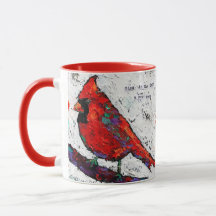 Rote Vogel Scripture-Tasse