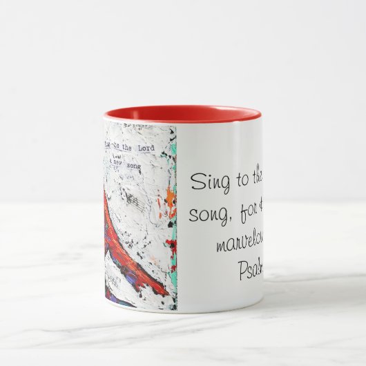 Rote Vogel Scripture-Tasse Tasse (Zentrum)