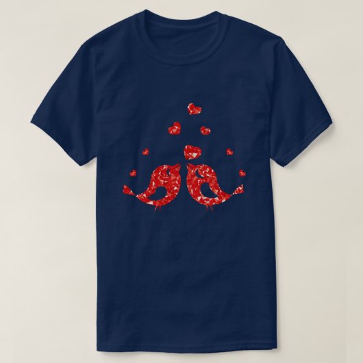 Rote Vögel T-Shirt (Design vorne)