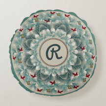 Rote Vögel und Personalisierte weiße Kiefern