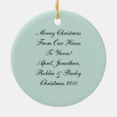 Rote Vögel von unserem Haus zu dir Keramik Ornament (Hinten)