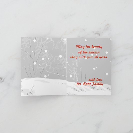 Rote Vögel, weiße Weihnachten (Innenseite)