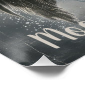 Rote Vogelbaby auf dem Mond Poster (Ecke)